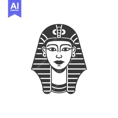 Aset premium populer: Black and White Illustration of an Ancient Egyptian Pharaoh's Head