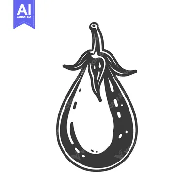 Aset premium populer: Black and White Illustration of an Eggplant