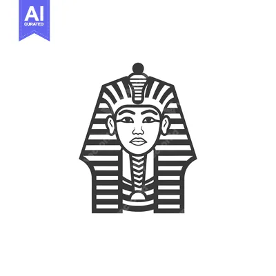 Aset premium populer: Black and White Illustration of an Egyptian Pharaoh's Head