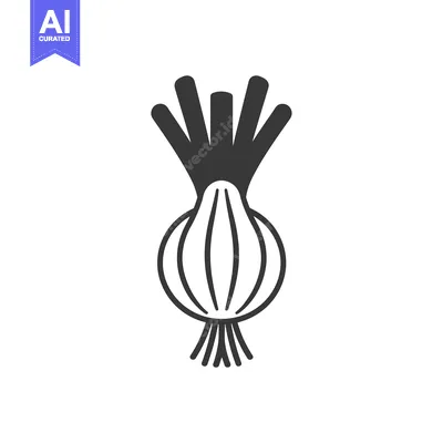 Premium design asset: Black and White Illustration of an Onion