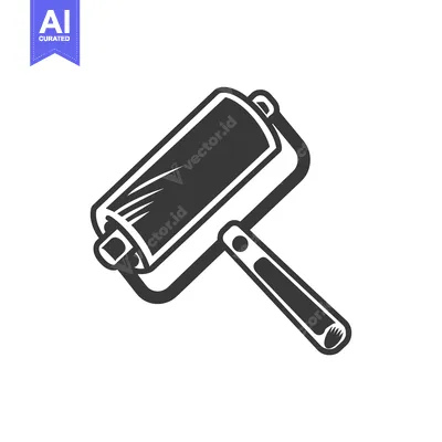 Popular premium asset: Black and White Illustration of a Paint Roller