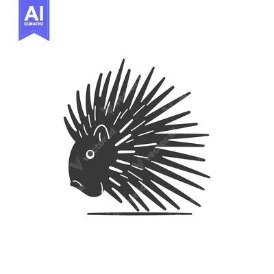 Aset premium populer: Black and White Illustration of a Porcupine