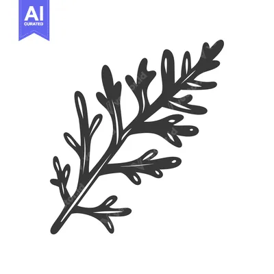 Popular premium asset: Black and White Illustration of a Single Branch with Leaves