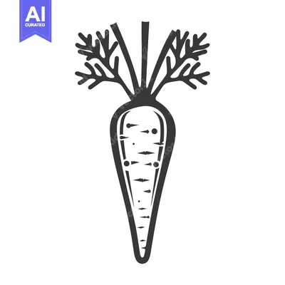 Popular premium asset: Black and White Illustration of a Single Carrot