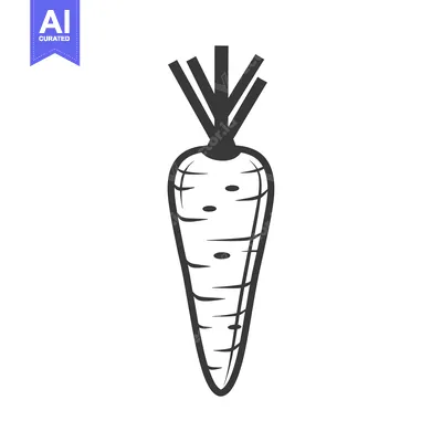Aset premium populer: Black and White Illustration of a Single Carrot
