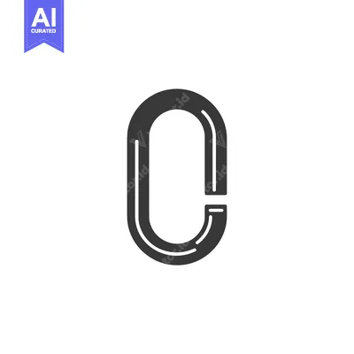 Aset desain premium: Black and White Illustration of a Single Chain Link