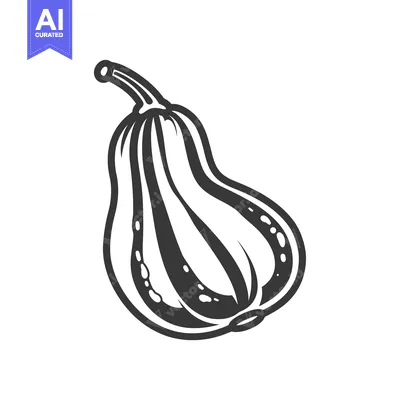 Aset premium populer: Black and White Illustration of a Single Gourd