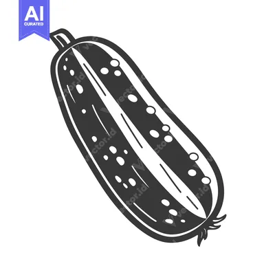 Aset premium populer: Black and White Illustration of a Single Zucchini