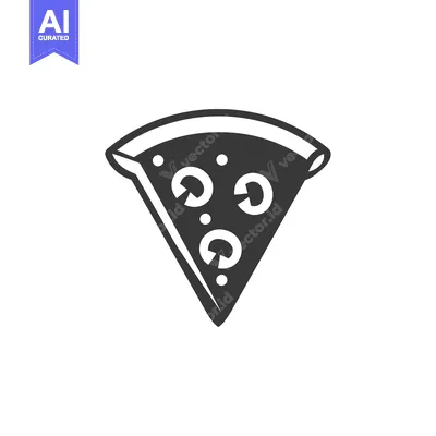 Popular premium asset: Black and White Illustration of a Slice of Pizza with Pepperoni Toppin