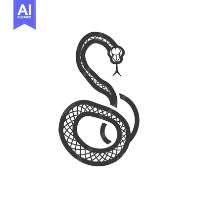 Aset premium populer: Black and White Illustration of a Snake Coiled with its Head Raised