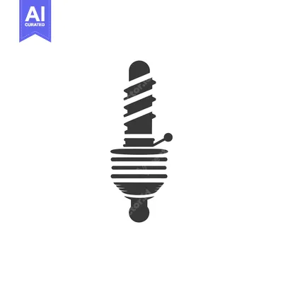 Premium design asset: Black and White Illustration of a Spark Plug