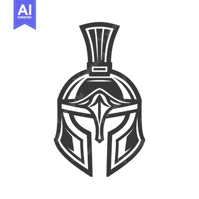 Popular premium asset: Black and White Illustration of a Spartan Helmet
