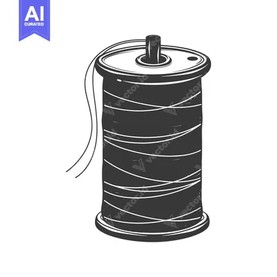 Popular premium asset: Black and White Illustration of a Spool of Thread