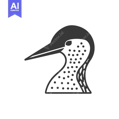 Popular premium asset: Black and White Illustration of a Spotted Bird's Head