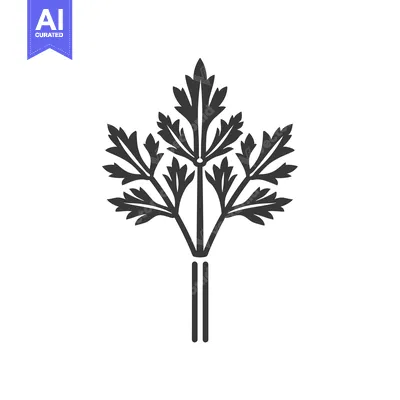 Aset desain premium: Black and White Illustration of a Sprig of Celery