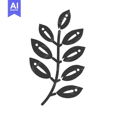 Popular premium asset: Black and White Illustration of a Sprig of Leaves