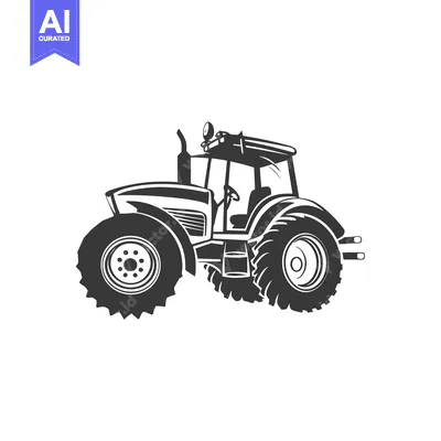 Aset premium populer: Black and White Illustration of a Tractor