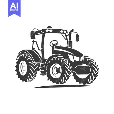 Popular premium asset: Black and white illustration of a tractor