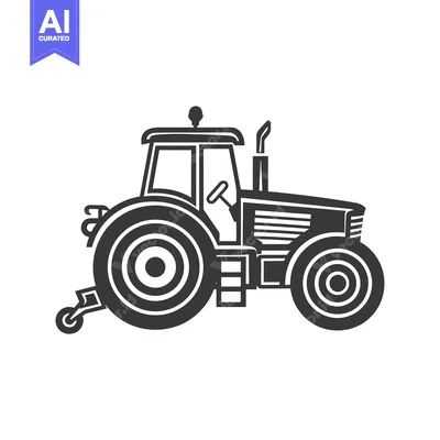 Aset premium populer: Black and White Illustration of a Tractor
