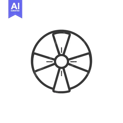Aset premium populer: Black and White Illustration of a Wheel with Spokes