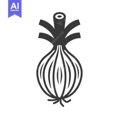 Premium design asset: Black and White Illustration of a Whole Onion
