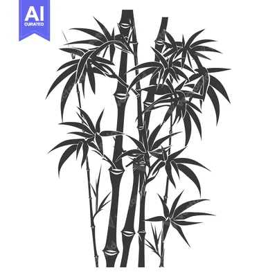 Aset premium populer: Black and White Illustration of Bamboo Shoots