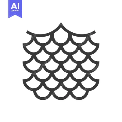 Aset premium populer: Black and White Illustration of Fish Scales