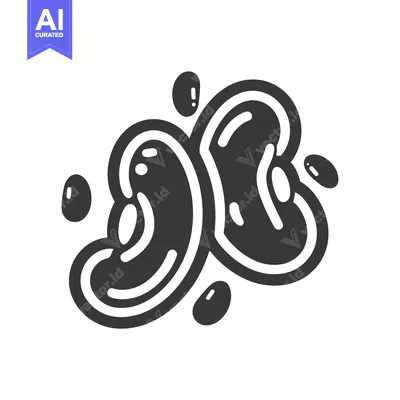 Popular premium asset: Black and White Illustration of Kidney Beans