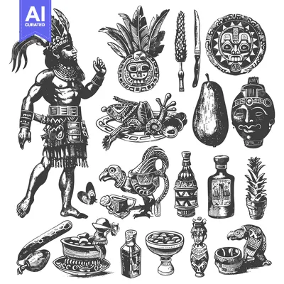 Popular premium asset: Black and White Illustration of Mayan Culture Elements