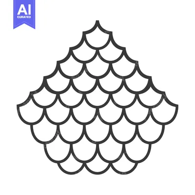 Popular premium asset: Black and White Illustration of Overlapping Scaled Pattern