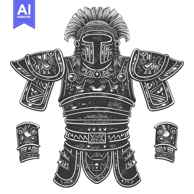 Popular premium asset: Black and White Illustration of Roman Gladiator Armor