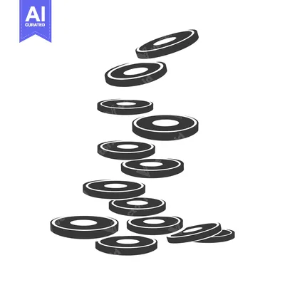 Popular premium asset: Black and White Illustration of Scattered Coins