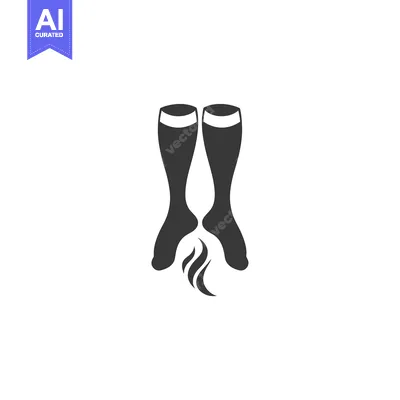 Black and white illustration of smelly feet in socks