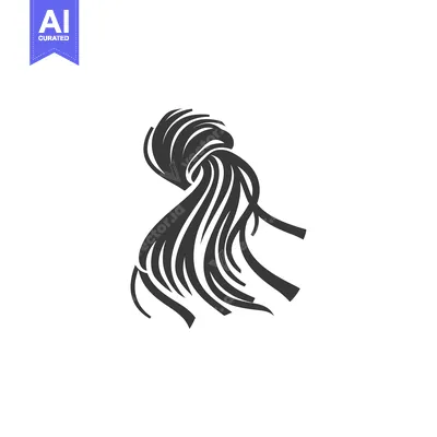 Aset premium populer: Black and White Illustration of Spaghetti Noodles