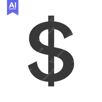 Aset desain premium: Black and White Illustration of the US Dollar Symbol