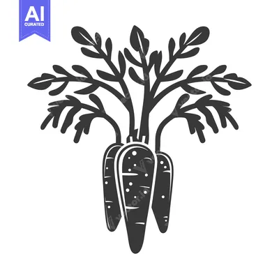 Popular premium asset: Black and White Illustration of Three Carrots with Green Tops