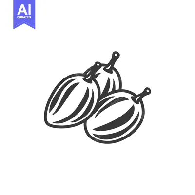Aset premium populer: Black and White Illustration of Three Plums