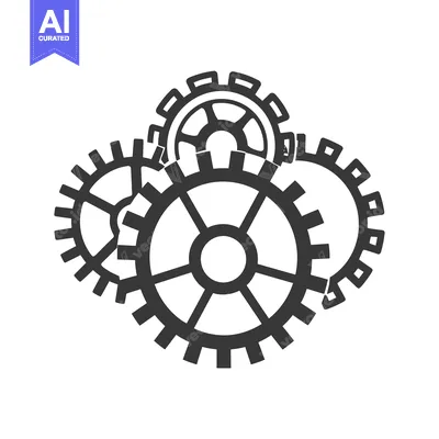Popular premium asset: Black and White Interlocking Cogs Illustration