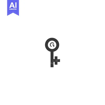 Popular premium asset: Black and White Key with Letter G Inside Circle