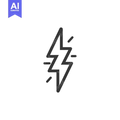 Aset premium populer: Black and White Lightning Bolt Icon with Dashes