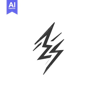 Aset desain premium: Black and White Lightning Bolt Illustration
