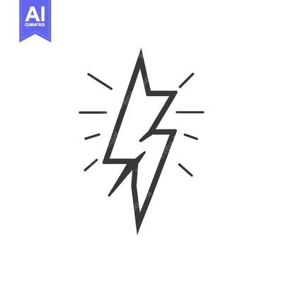 Popular premium asset: Black and White Lightning Bolt Illustration with Surrounding Rays