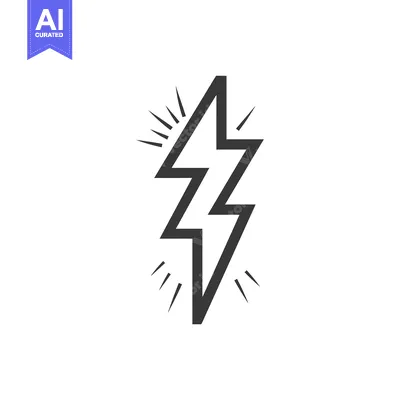 Aset premium populer: Black and White Lightning Bolt with Rays