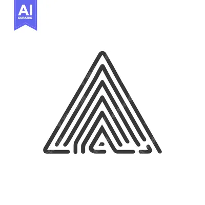 Popular premium asset: Black and white line art abstract triangle