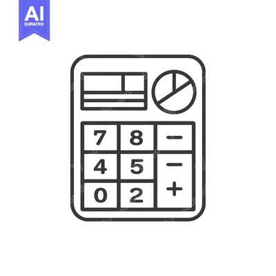 Popular premium asset: Black and White Line Art Calculator Icon