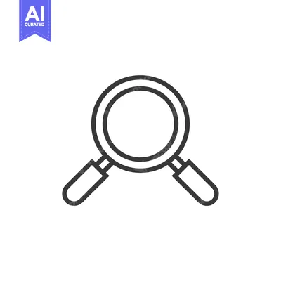 Aset premium populer: Black and white line art depiction of a magnifying glass