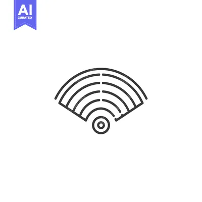 Aset desain premium: Black and White Line Art Design of a Fan with a Circle in the Center