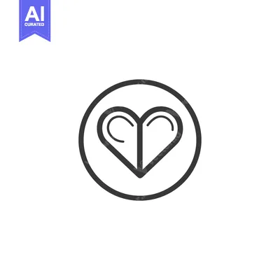 Popular premium asset: Black and White Line Art Heart Inside Circle