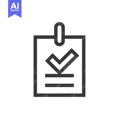 Aset premium populer: Black and White Line Art Icon of a Checkmark on a Tag