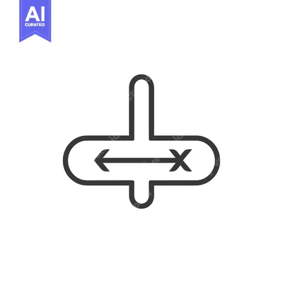 Aset desain premium: Black and White Line Art Icon of a Horizontal Resize Tool
